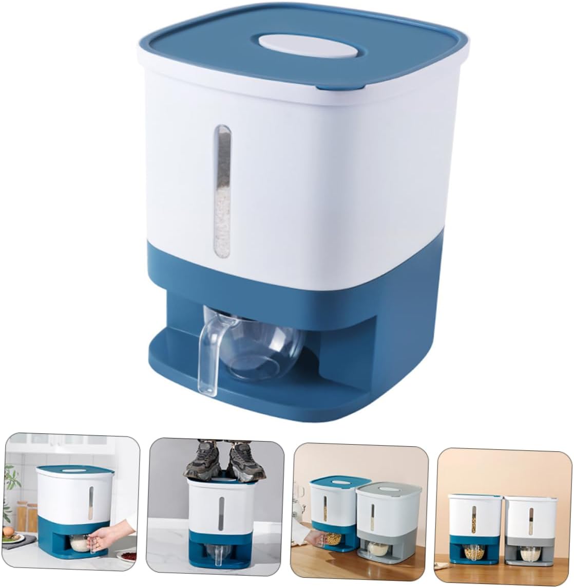 20L Rice Storage Bucket Large Sealed Kitchen Grain Container Lid Airtight Rice and Bean Storage Box for Pantry Organization and Food Preservation