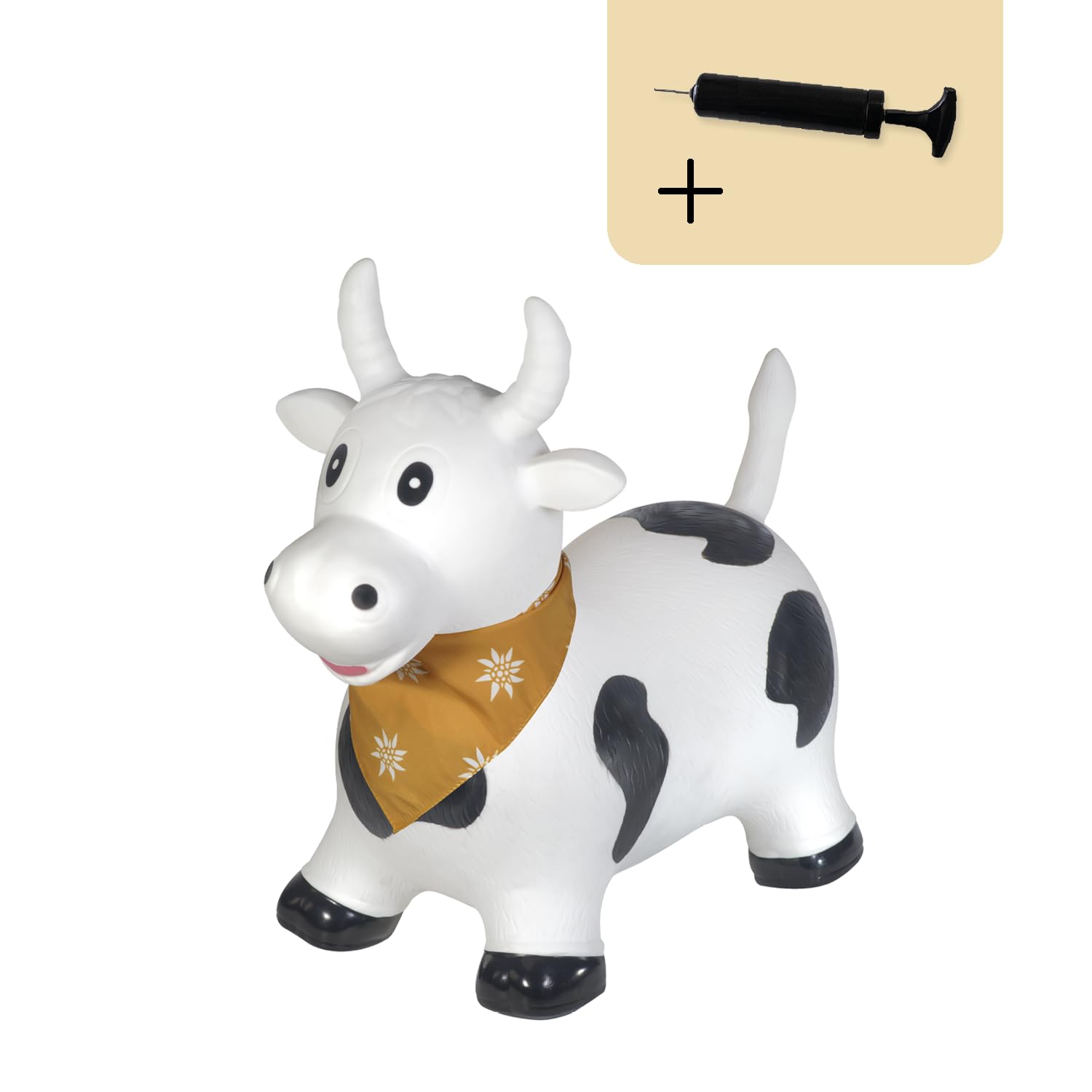 Kindsgut Animal para Saltar, Animal de Salto, Saltar, Vaca, brincar, para Bebes & niño pequeño, Inflable, con inflador, Unisex