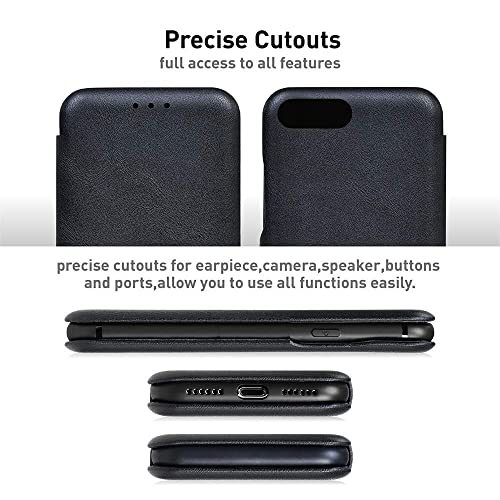 Image of WHITBULL Smart Magnetic Closer Flip Cover Compatible with Apple iPhone 6 Plus /Apple iPhone 6s Plus (Black)