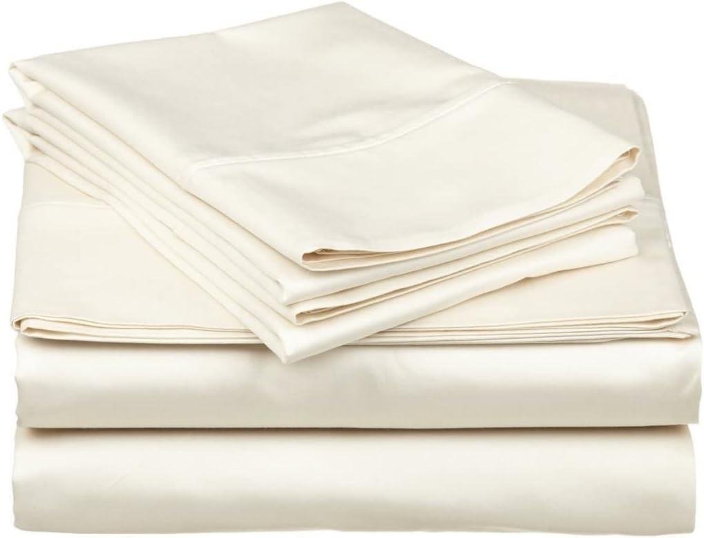Full Size Murphy Bed-4 Pcs Sheet Set for Murphy Bed/Wall Bed Ivory Color 100% Cotton 400 Thread Count with 6 Inches Deep Pocket