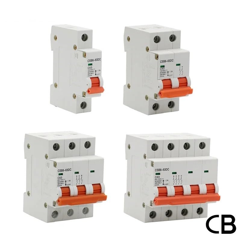 Interruttore Magnetotermico Interruttore Automatico Solare 1P 2P 3P 4P DC 250V-1000V 10 Fusibile 3/6/10/16/20/25/32/40/50/63/80/100/125A Interruttori Automatici(4,50A)
