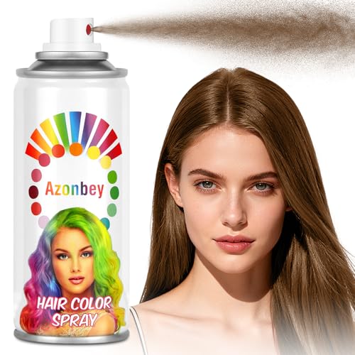 Halloween Brown Hair Spray【Instant Color】【Skin Friendly】【Easy To Clean】【Large Capacity】Washable Hair Color Spray For Women/Men Temporary Color HairSpray for Halloween,Party.