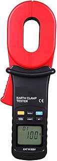 POOLPO Earth Resistance Meter, Digital Clamp Earth Ground Tester Resistance Meter 0-1000 Ohm Leakage Current Test Meter Non-Contact Measurement