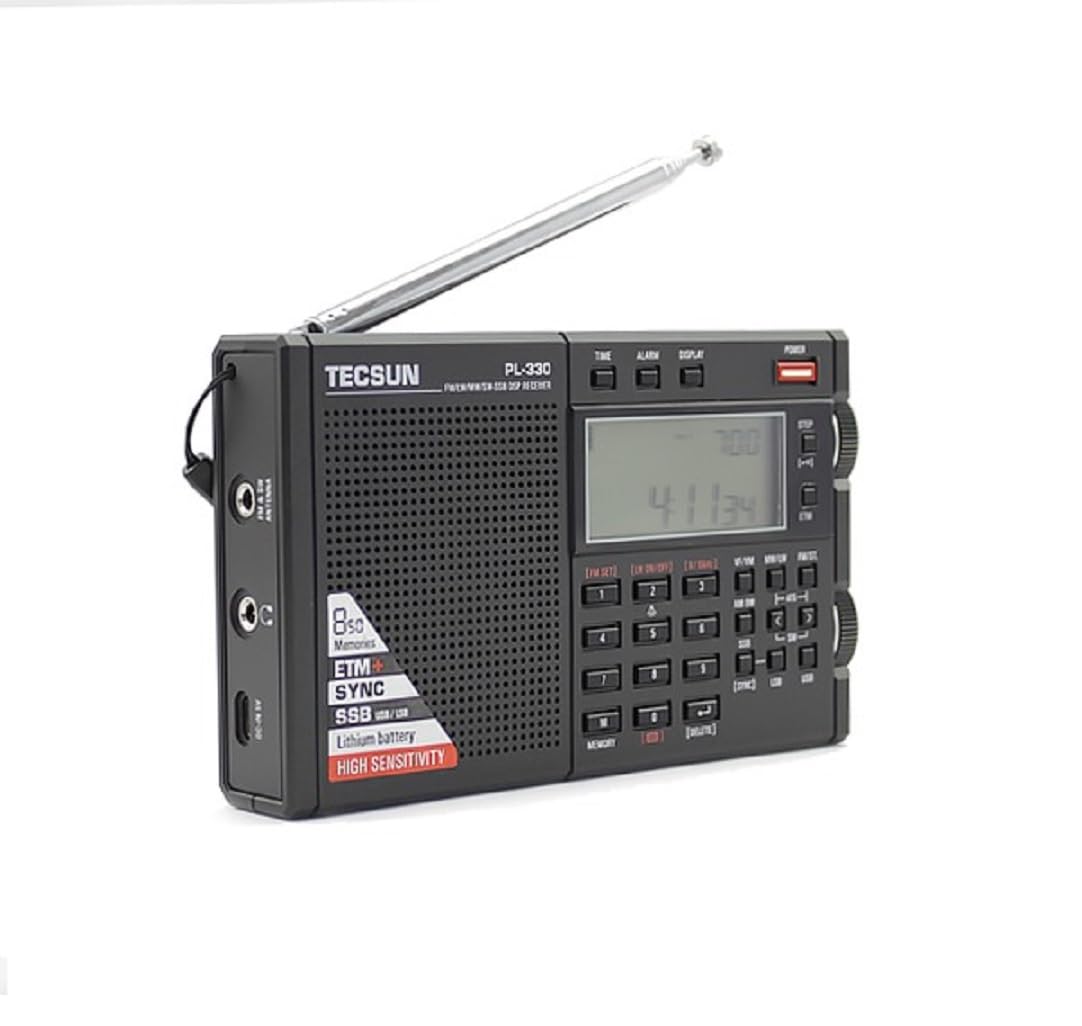 Tecsun PL-330 Receptor de Radio Portátil Multibanda FM/Am/LW/SW, Banda Lateral Única (SSB) y Función ETM+