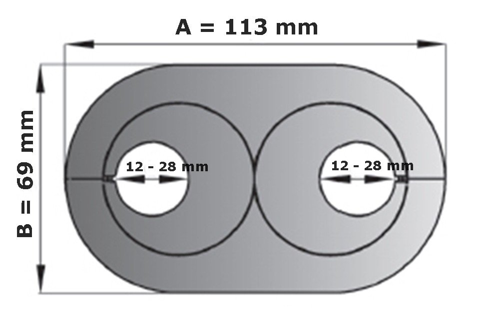 5 Stück Doppel Heizungsrosetten Heizungsmanschetten weiß 16 mm