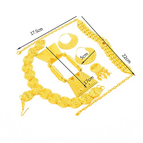 24K Gold Plated Eritrean Traditional Stone Wedding Jewelry Sets Women Wedding #TOP1