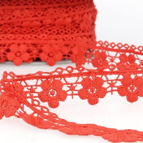Guipure Bordure en dentelle Rouge – au mètre