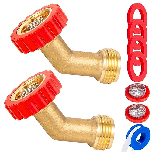 Image of Lead-Free Brass 45 Degree Hose Saver - 45 Quick Swivel Connect Adapter, Thread Size 3 /4 inch Connectors