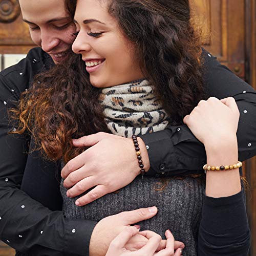 True Bond Comes with Unique Storage Gift Box Matching Couples Bracelet Set. Gift for Her Him Boyfriend Girlfriend Husband Wife Women Men Newlyweds Hubby Mother & Father 8 Millimeter Beaded4