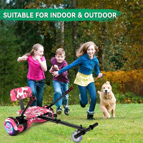 Image of Scooter with Seat Attachment for Kids Adults, 6.5'' 8.5''Balancing Scooter with Bluetooth Speakers & Colorful LED Light with kart