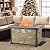 Vicluke 44 Inch Aluminum Propane Fire Pit Table w/Faux Ledgestone, Hand-Painted Table Top, 50,000 BTU Fire Table w/CSA Certification,Waterproof Cover,Glass Rock for Outdoor, Patio, Christmas(Grey)