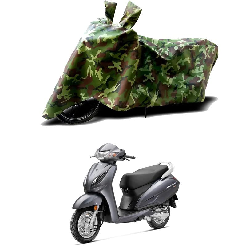 Image of 100% Water Resistant Full Bike Scooty Two Wheeler Body Cover Compatible for Honda Activa 6G /UV-Rays /Heat Protection /Birds Dropping /Scratchproof /Dust Proof /Waterproof /All Varients[Green MJ]