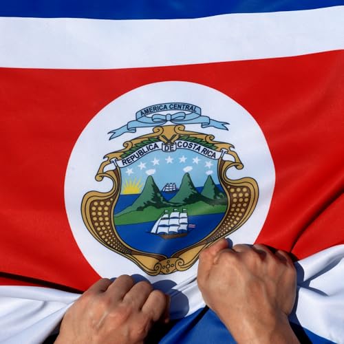 Drapeau du Costa Rica double face indéchirable infroissable 0,9x1,5 m