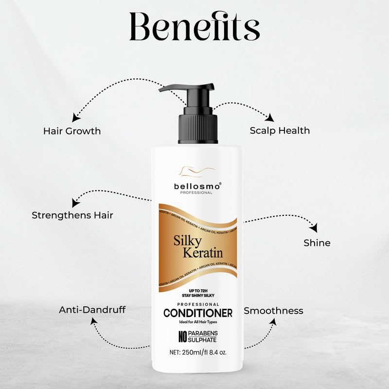 Image of Silky Keratin Conditioner with Natural Extracts Gentle Hair Moisturizing for Smooth Soft Hair Suitable for Daily Hair Care-250 ML