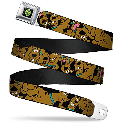 Buckle-Down Pas bezpieczeństwa - Scooby Doo Stacked C/U Czarny - 2,5 cm szerokości - 50-80 cm długości