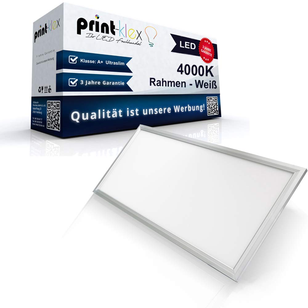Panneau LED ultra fin 30 x 60 cm Couverture Lampe Spot Lumière Lampe 25 W 2125 lm Blanc neutre 4000 K Blanc Cadre – Office Pro Serie