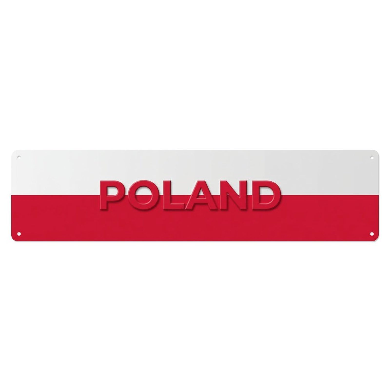 Vintage Poland Flag Pattern Metal Tin Sign