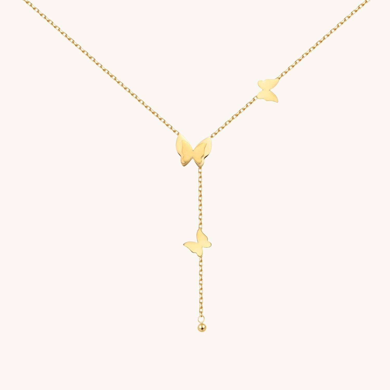 18K Gold Butterfly Charm Necklace – Delicate 1mm Cable Chain, 16-inch + 6-inch Extender, Hypoallergenic, Waterproof, Everyday Elegance - Image 7
