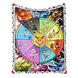 Cartoon Blankets Cozy Anime Pattern Throws Blankets Soft Warm Throw Blanket for Bed Sofa Birthday Gi