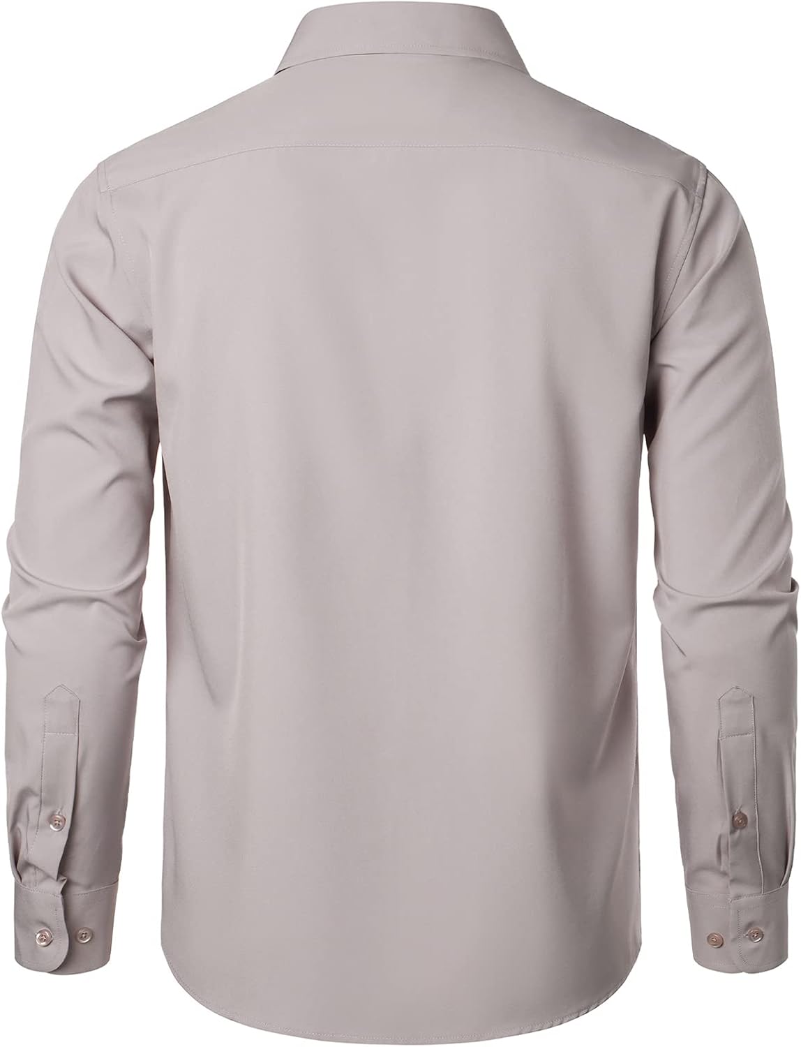 ZEROYAA Men's Regular Fit Dress Shirt Solid Wrinkle-Free Long Sleeve Casual Business Button Up Shirts with Pocket - Image 3