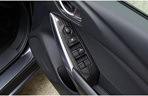 Amazon アテンザ セダン Gj ウインドウスイッチパネル 高品質ウレタンクリア塗装仕上げ 4点セット 綾織カーボン 車 バイク 車 バイク