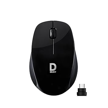 Wireless Mouse DS321-Black with USB Type C Connector, 1200DPi, Lightweight | Marketed by Dell