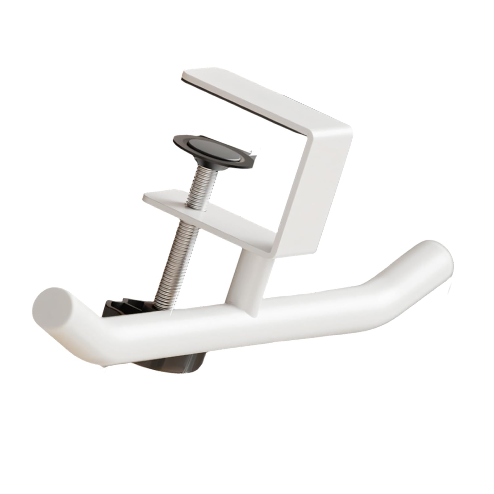 HDOYTXXM Space Saving Double Rod Under Desk Hook Organiser Stand for Headphones Backpacks and Accessories Black or White Headphone Hanger
