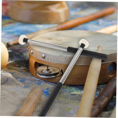 2 Baquetas ligeras con cabeza de fieltro para percusión miniatura 5