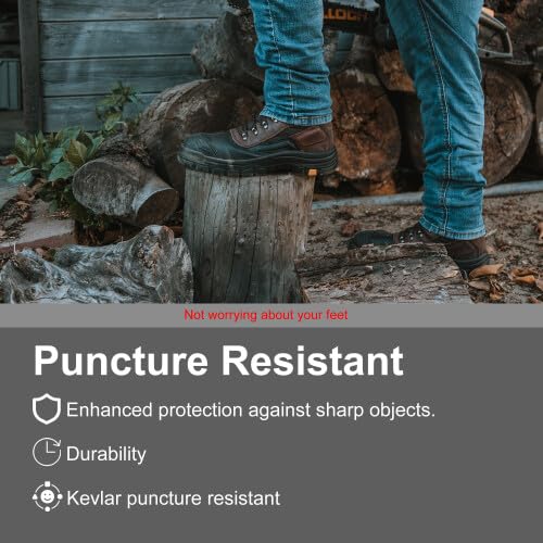 ROCKROOSTER Sedona - Men's Waterproof Puncture Resistant Work Boots, 6" Lace Up Steel Toe ASTM Safety Boots AK2162