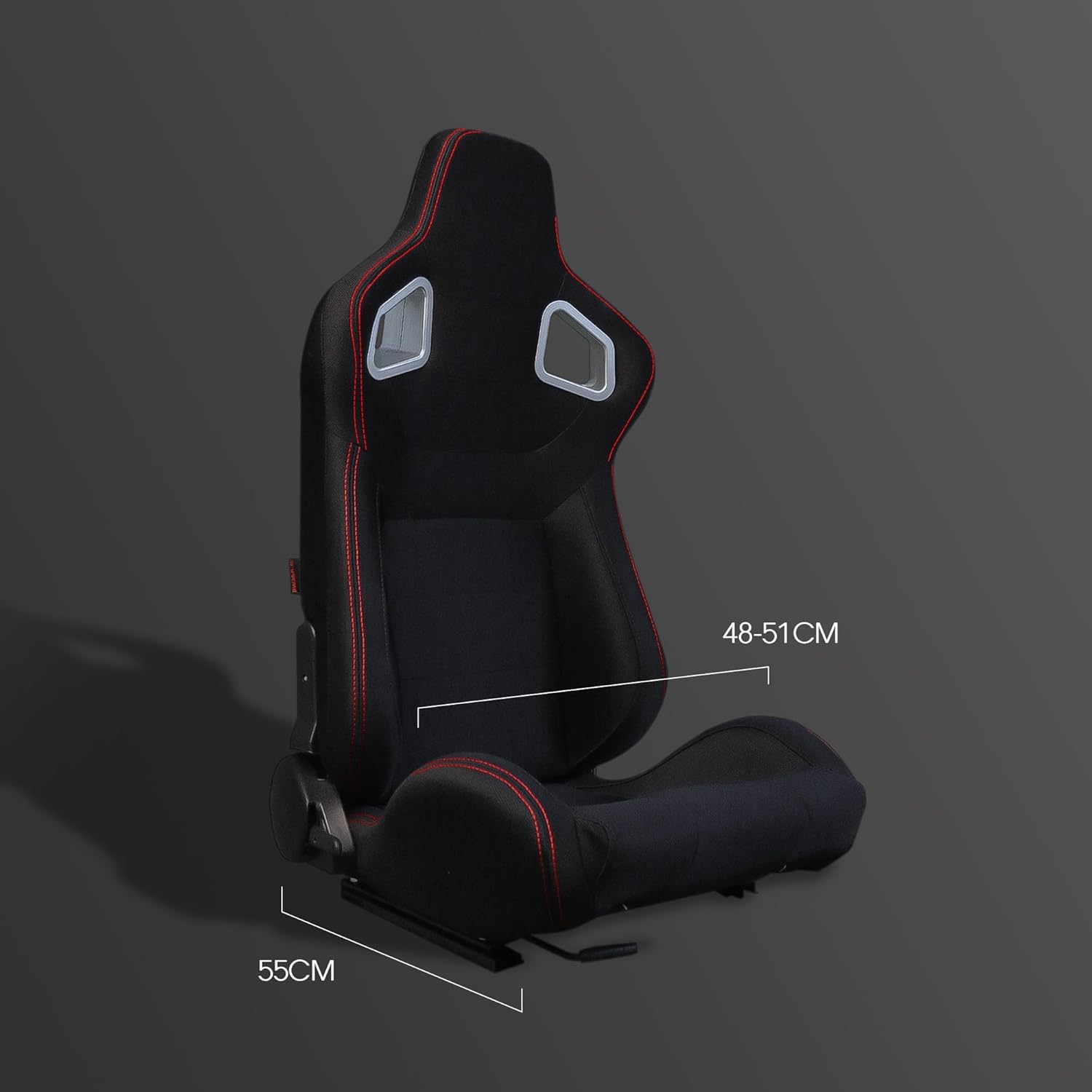 MIAUTO Asiento Deportivo Coche,Semibaquet Ajustable,Adaptable para Coches,Ríeles incluidos,Conductor y Pasajero,para Coche y Simulador de Conducción (Y-N780, PILOTO-L)