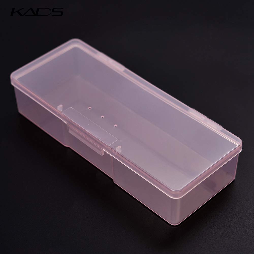 KADS Plastic Transparent Empty Nail Storage Box Manicure Equipment Decoration Tools Case (PINK), 18.8 x 7.8 x 4 cm - Image 4