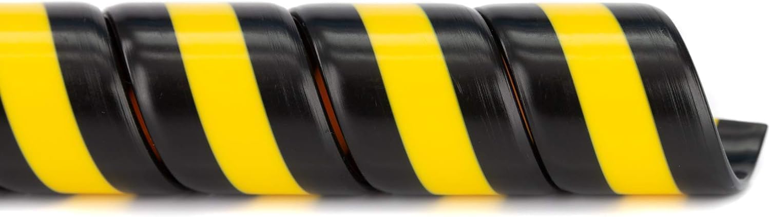 DUO Safe-Spirale Protezione a spirale per tubi idraulici Ø 32 mm, lunghezza 5 m, Spirale protettiva per cavi per il raggruppamento di tubi, colore: nero/giallo
