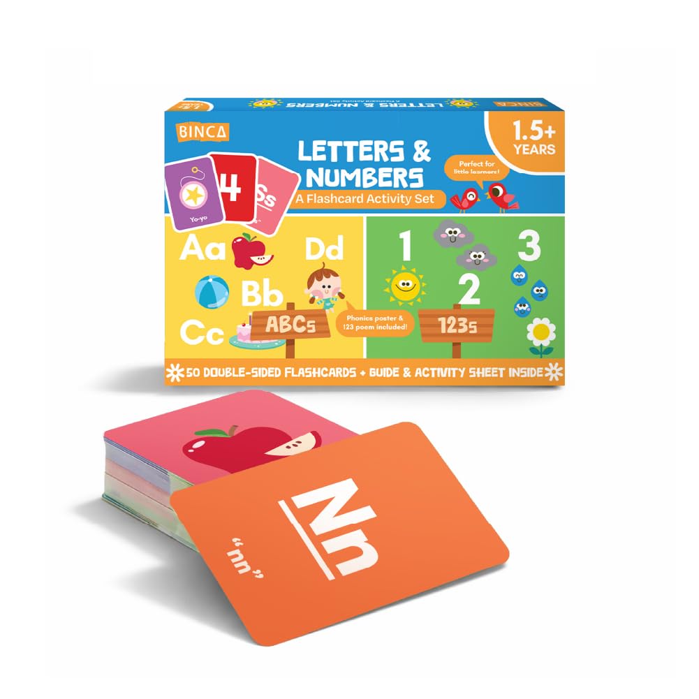 Flash Cards for Toddlers - Letters & Numbers, 50 Thick Double-Sided Premium Cards with Phonics & Counting, Learning Tool for Preschoolers, Early Learning Toy, Gifts for Kids Ages 1, 2, 3 Years-image-19