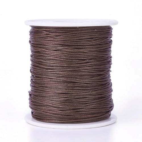 100 Yards 1mm Waxed Cotton Thread Beading Cord for Jewelry Making Braiding Bracelet Necklace Leather Sewing DIY Craft Macrame Supplies Waxed String with Spool