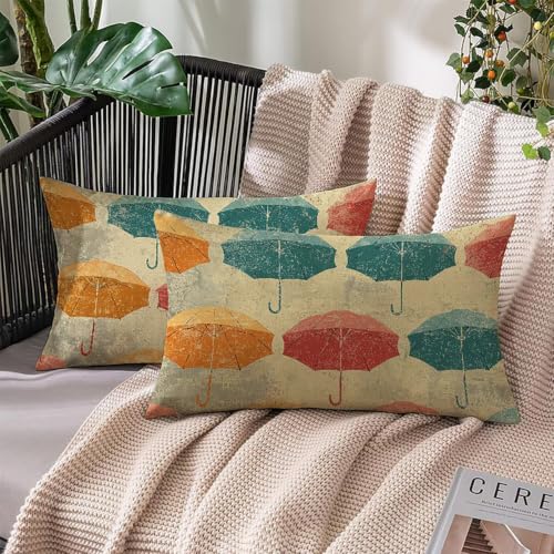 Lot de 2 rétro housses de coussins lin 75x50cm double face - 3