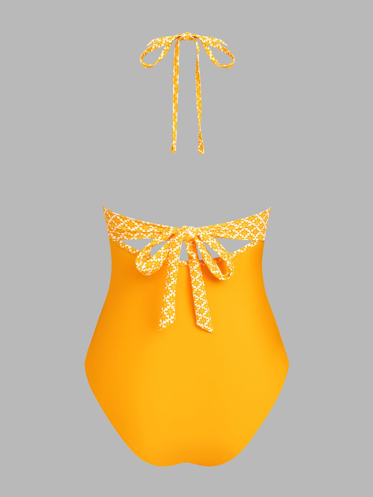 CUPSHE Traje de baño de una pieza para mujer, cuello halter, cuello en V, traje de baño de ganchillo, espalda recortada, tirantes ajustables, espaguetis