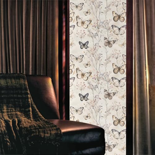 Vinilo Decorativo Adhesivo Beige Floral Boho 40x300 cm miniatura 2