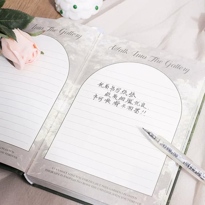Image of Alokik Enterprise Vintage Quite Garden Themes A5 Hardcover Notebook 256 Pages Premium Matte Finish Religious Design with Thread Sewing Binding Cute Flowers Color Paper Cover Diary Book Writing