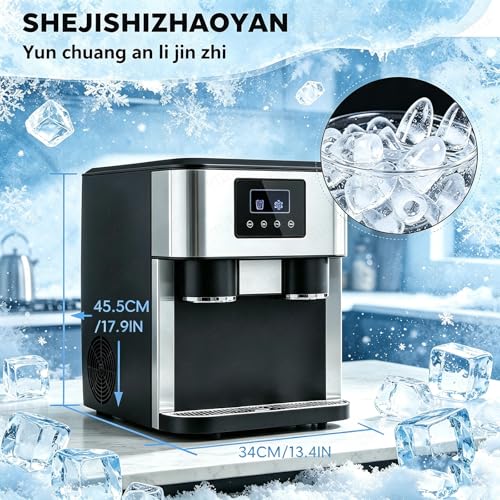 Fabricadora de hielo multifunción de mostrador 3 en 1 miniatura 6