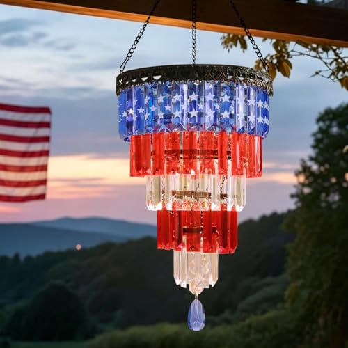 Solar Hanging Crystal Chandelier America’s 250th...