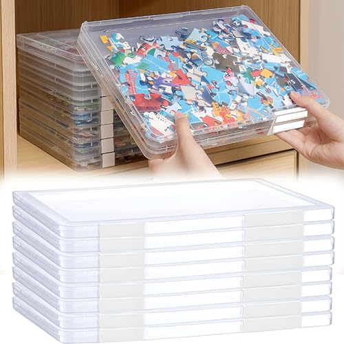 SUQ 8 piezas Caja de almacenamiento de archivos, estuche portátil para proyectos de archivo A4, cajas de almacenamiento con tapa, para herramientas esenciales de oficina, artes y suministros de