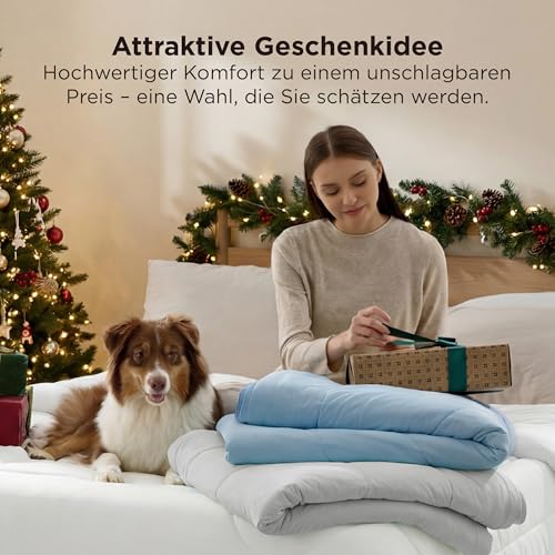 BEDSURE Bettdecke Ohne Bezug Kühlende - Bettdecke 135x200 Kühldecken zum Schlafen - Leicht Atmungsaktiv Schweißfrei Cooling Blanket Für Nachtschwitzer Doppelseitige Kühlende Decke, Blau