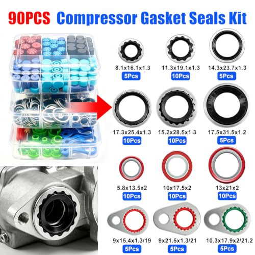 Image of TWTADE 7 Set Car A /C Repair Kit - R134A Valve Core Remover Installer Tool Kit, AC Valve Core & Valve Cap Kit, AC Gasket Seal & O Ring, A /C Fuel Line Disconnect Tool for Air Conditioner System