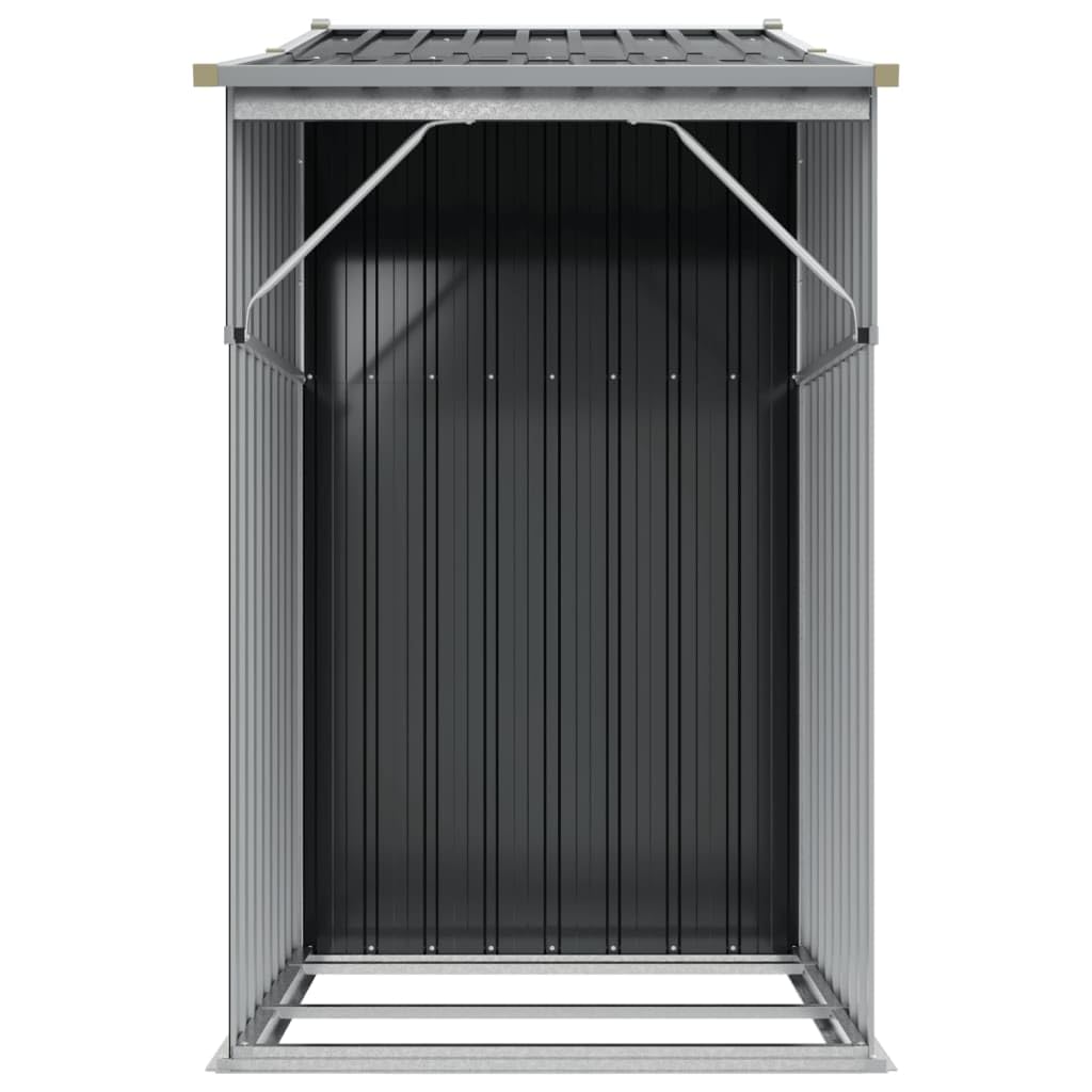 IKAYAA Caseta de Jardín Metálica 277 x 93 x 179 cm Cobertizo de Metálica Caseta Metálica para Herramientas - Taller de Jardín - Bicicleta, Almacenamiento de Herramientas Antracita