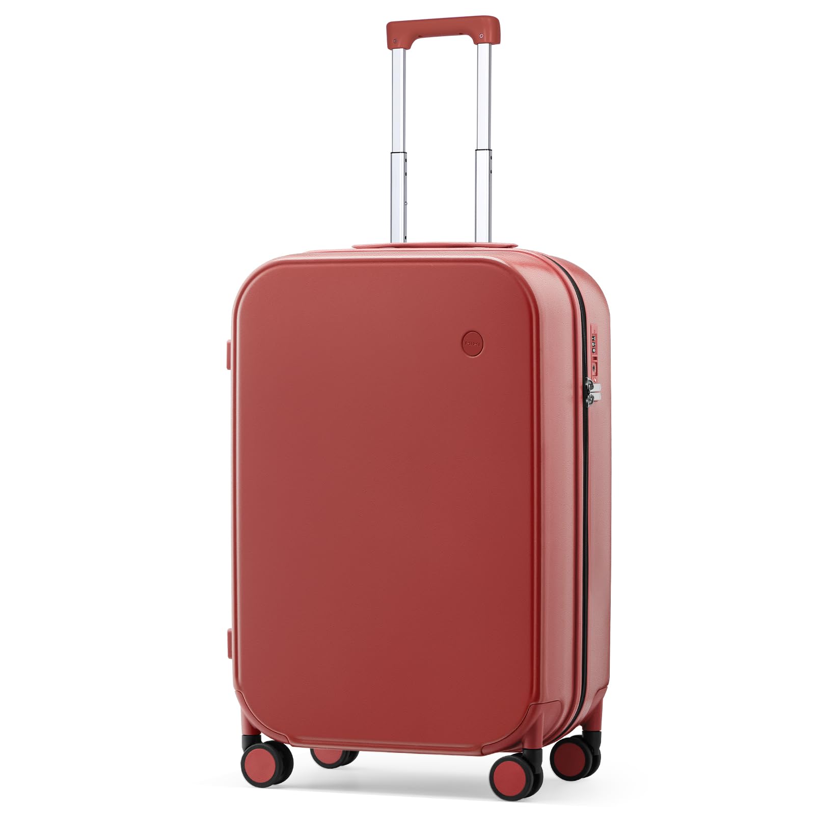 mixi Carry On Luggage Suitcase with Spinner Wheels Hardshell Lightweight Rolling Suitcases PC with Cover & TSA Lock for Business Travel, 20inch, Rio Red