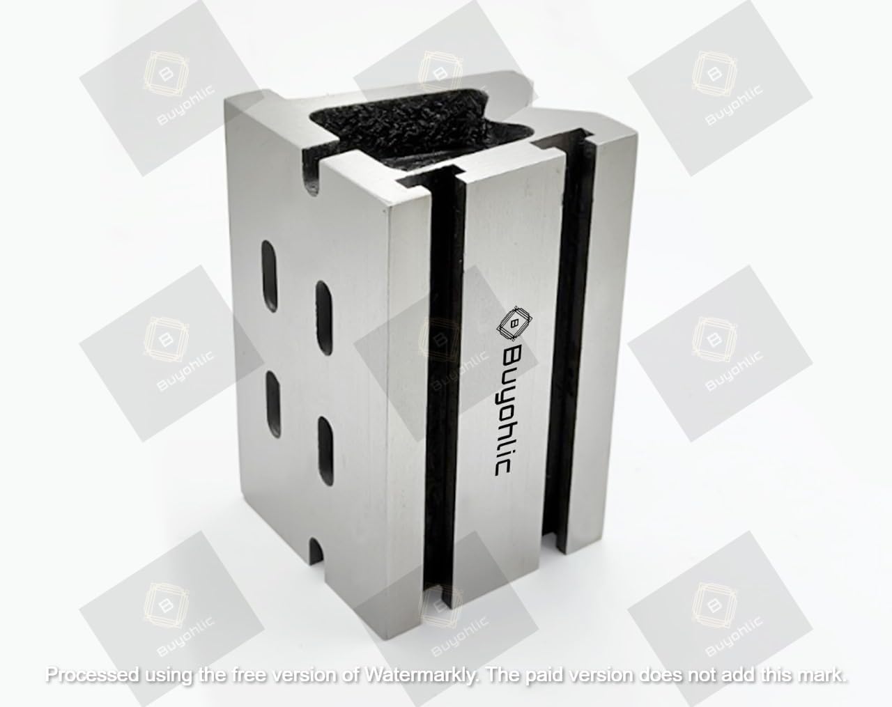 Buyohlic Graded Caste Iron Vee Angle Plates-stress Relieved T- Slotted- stress Relieved - Work-holding Clamping -heavy Duty (Tee Slotted- 3" x 3" x 5" (75 x 75 x 125 mm))