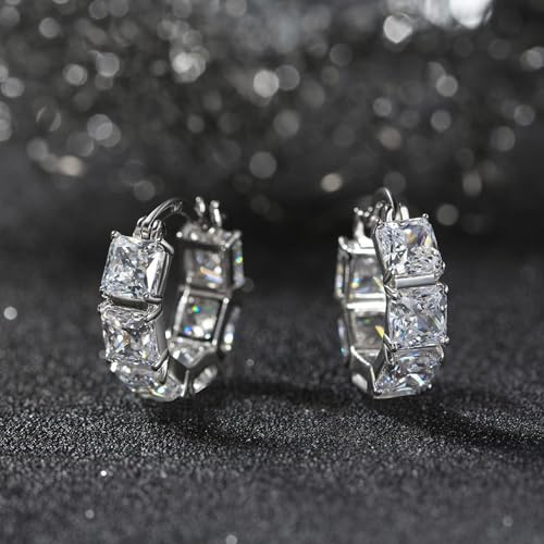 Aros de plata 925 con circonita de alta joyería para mujer 2