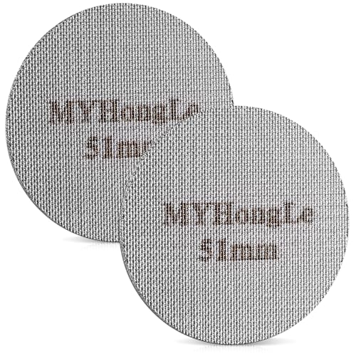 2 STK Puck Screen 51mm, 1.7mm Dicke 150μm Edelstahl Espresso Sieb für Siebträger Zubehör, Kaffee Puck Sieb, Wiederverwendbare Metall Kaffeefilter für Portafilter Kaffeemaschine(2 Stück 51mm)