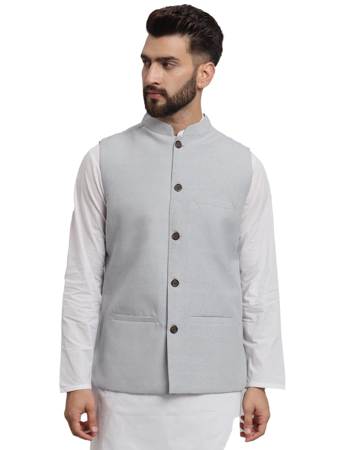 Men's Traditional Cotton Solid Nehru Jacket/Waistcoat