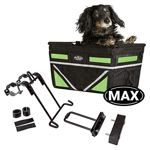 TRAVELIN K9 Pet-Pilot MAX Dog Bicycle Basket Carrier | 8 Color Options for Your Bike (Green)